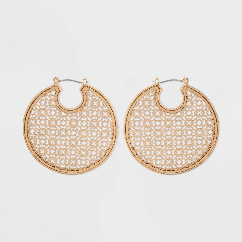 Open Drop Hoop Earrings - Universal Thread™ Gold