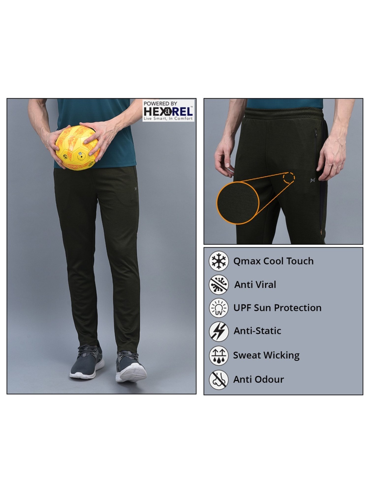 Force NXT Navy & Olive Regular Fit Sports Joggers - Pack Of 2