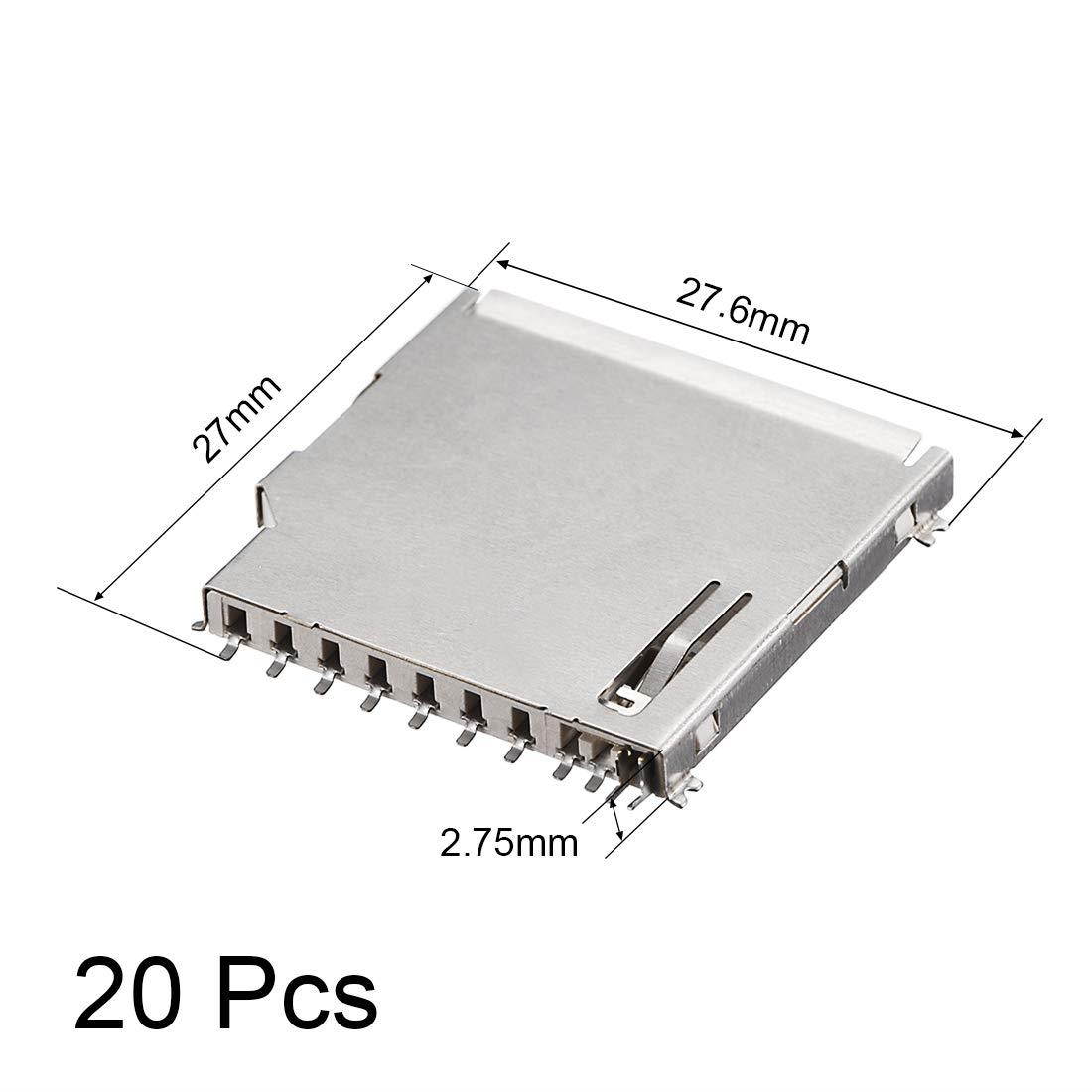 uxcell SD Memory Card Socket Long Body 11 Pin PCB Mount Connector 20pcs