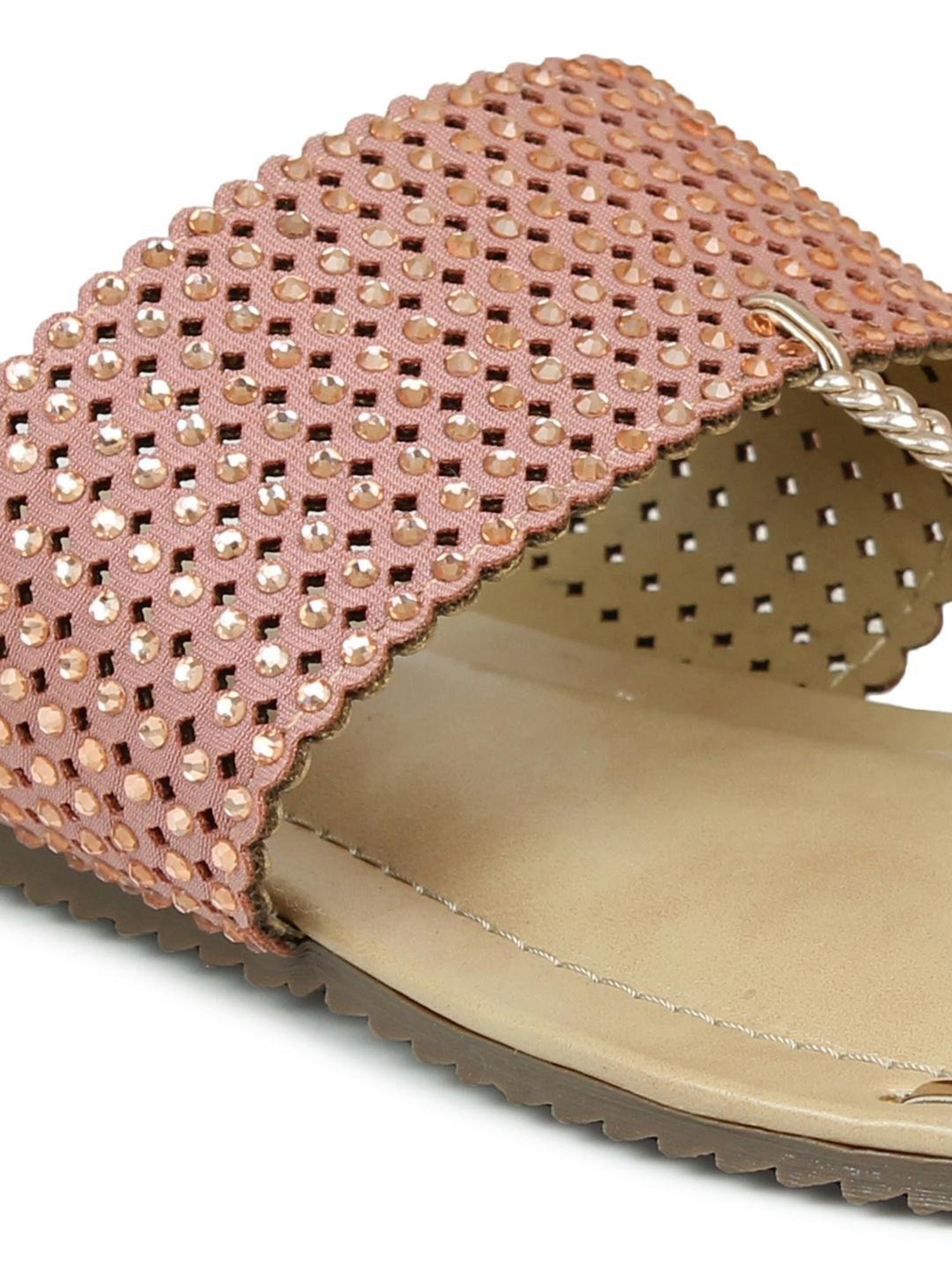 Inc.5 Women's Rose Gold T-Strap Sandals