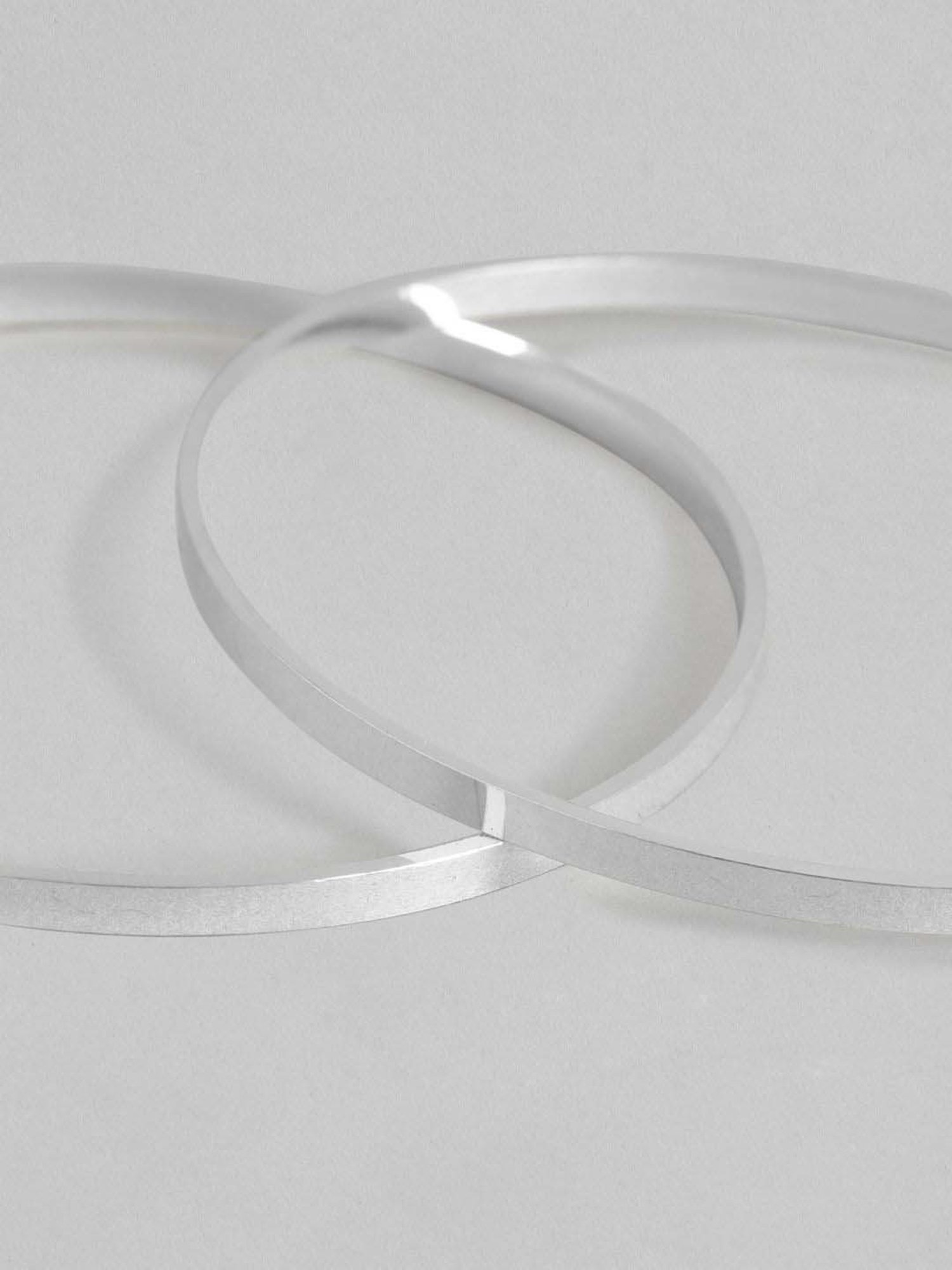 Zavya 92.5 Sterling Silver Round Bangle for Women - Set of 2