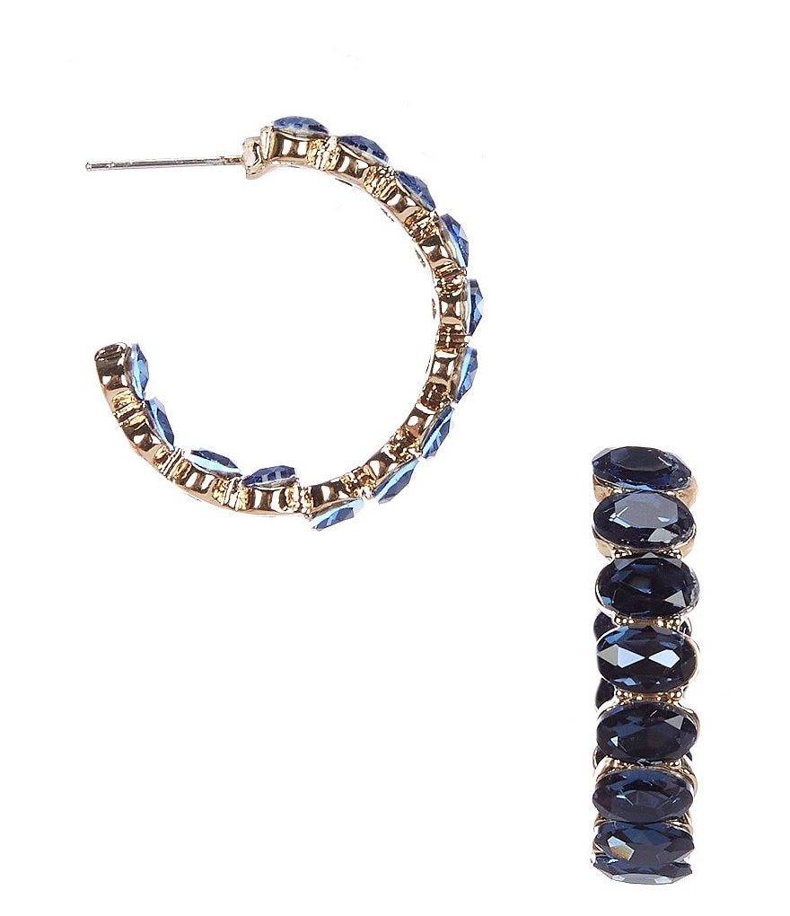Gemma Layne Oval Inner Stone Hoop Earrings