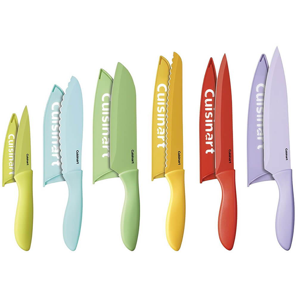 Cuisinart  C55-12PCER1  12pc Ceramic Coated Color Knife Set with Blade Guards