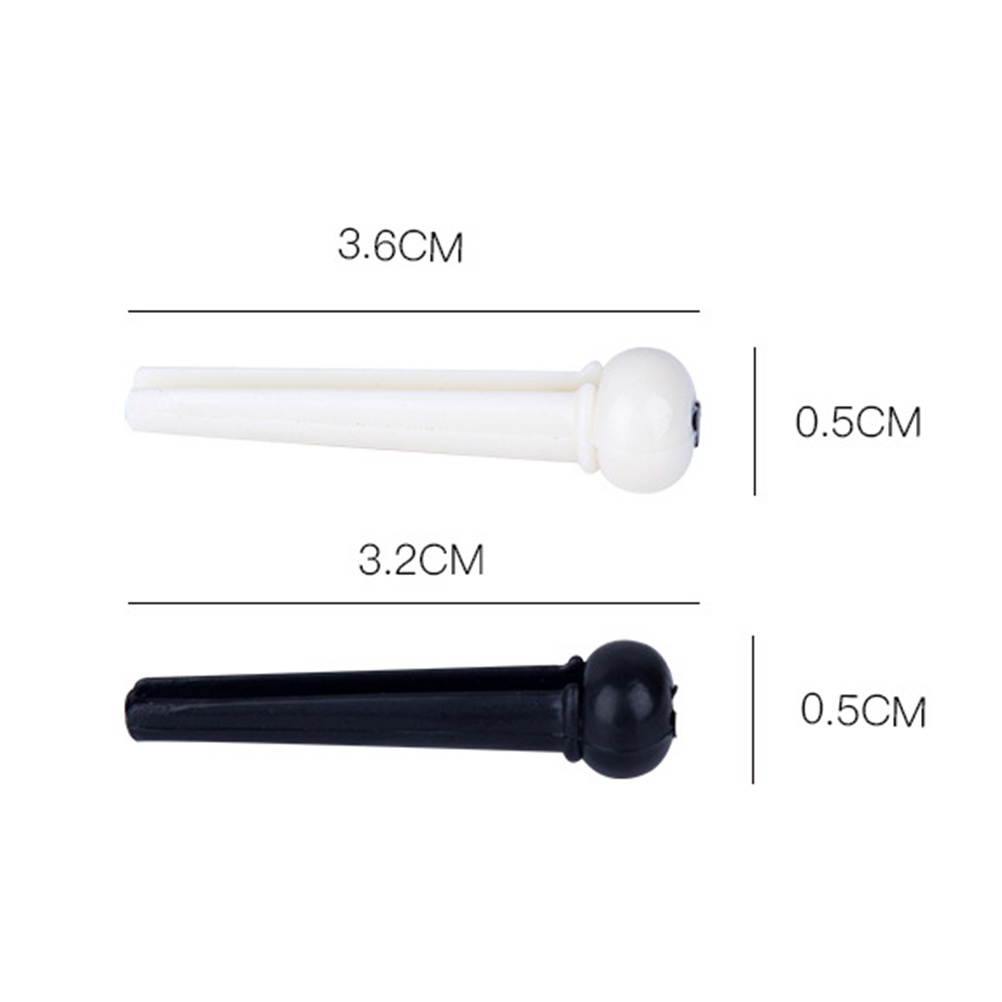 100pcs Ballad Guitar Bridge Durable String Nails Pin String Studs String Pegs Guitar Accessories (Black)