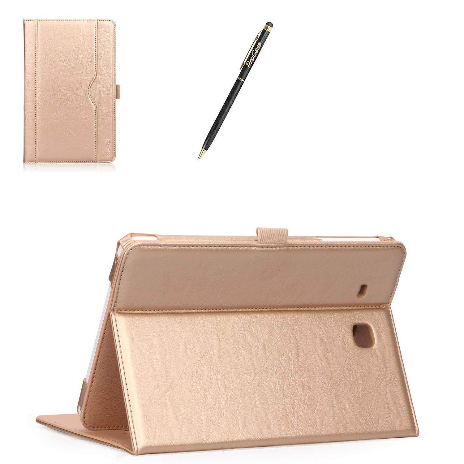ProCase Samsung Galaxy Tab E 9.6 Case &ndash; Vintage Stand Folio Case Cover for Galaxy Tab E 9.6"/ Tab E Nook 9.6-Inch Tablet (SM-T560 / T561 / T565 and SM-T567V Verizon 4G LTE Version) -Gold