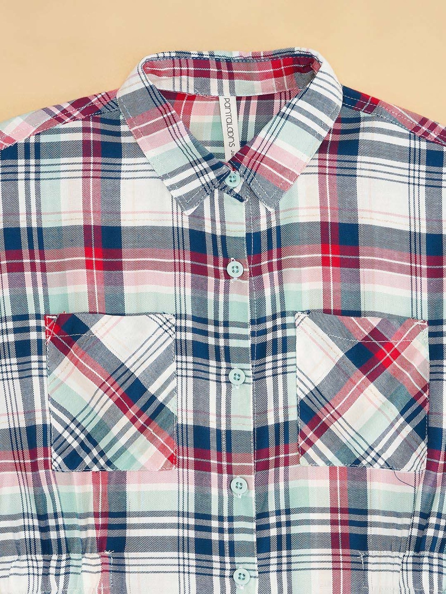 Pantaloons Junior Multicolor Cotton Chequered Dress