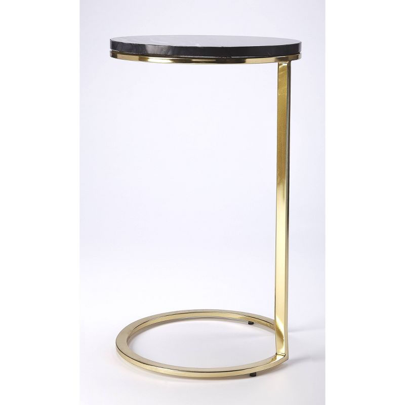Martel Marble & Metal Side Table Black - Butler Specialty