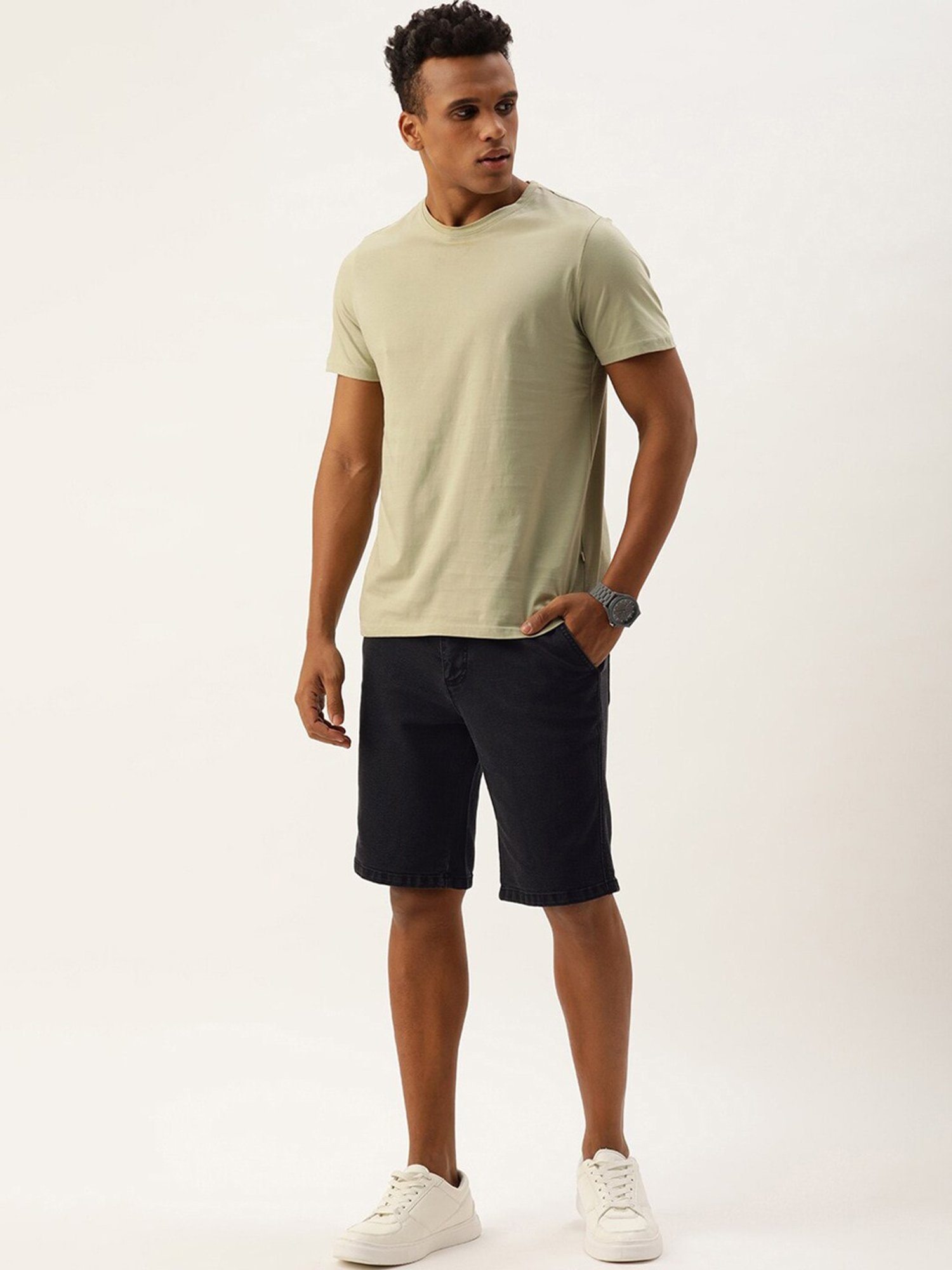 IVOC Dark Grey Regular Fit Denim Shorts