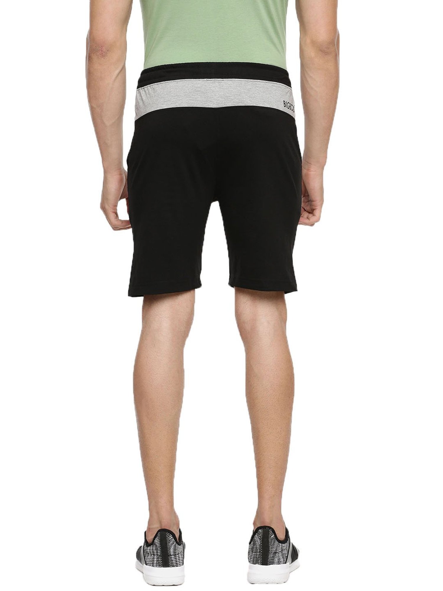 Dollar Black Cotton Regular Fit Colour Block Shorts