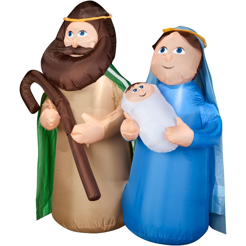 Gemmy Christmas Airblown Inflatable Holy Family Scene, Multicolored