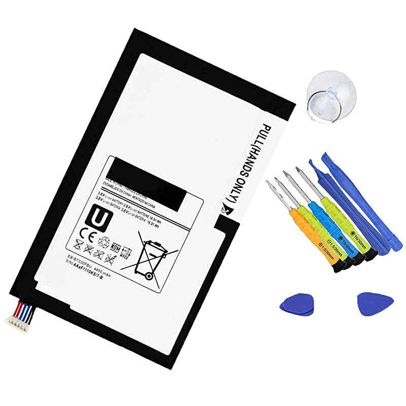 EB-BT330FBU (3.8V 16.91Wh 4450mAh) Tablet Battery Replacement for Samsung Galaxy Tab 4 8.0 inch T330 T331 T335 T337 T337A SM-T330NU SM-T337T SM-T337 Series EB-BT330FBE EB-BT330FBC