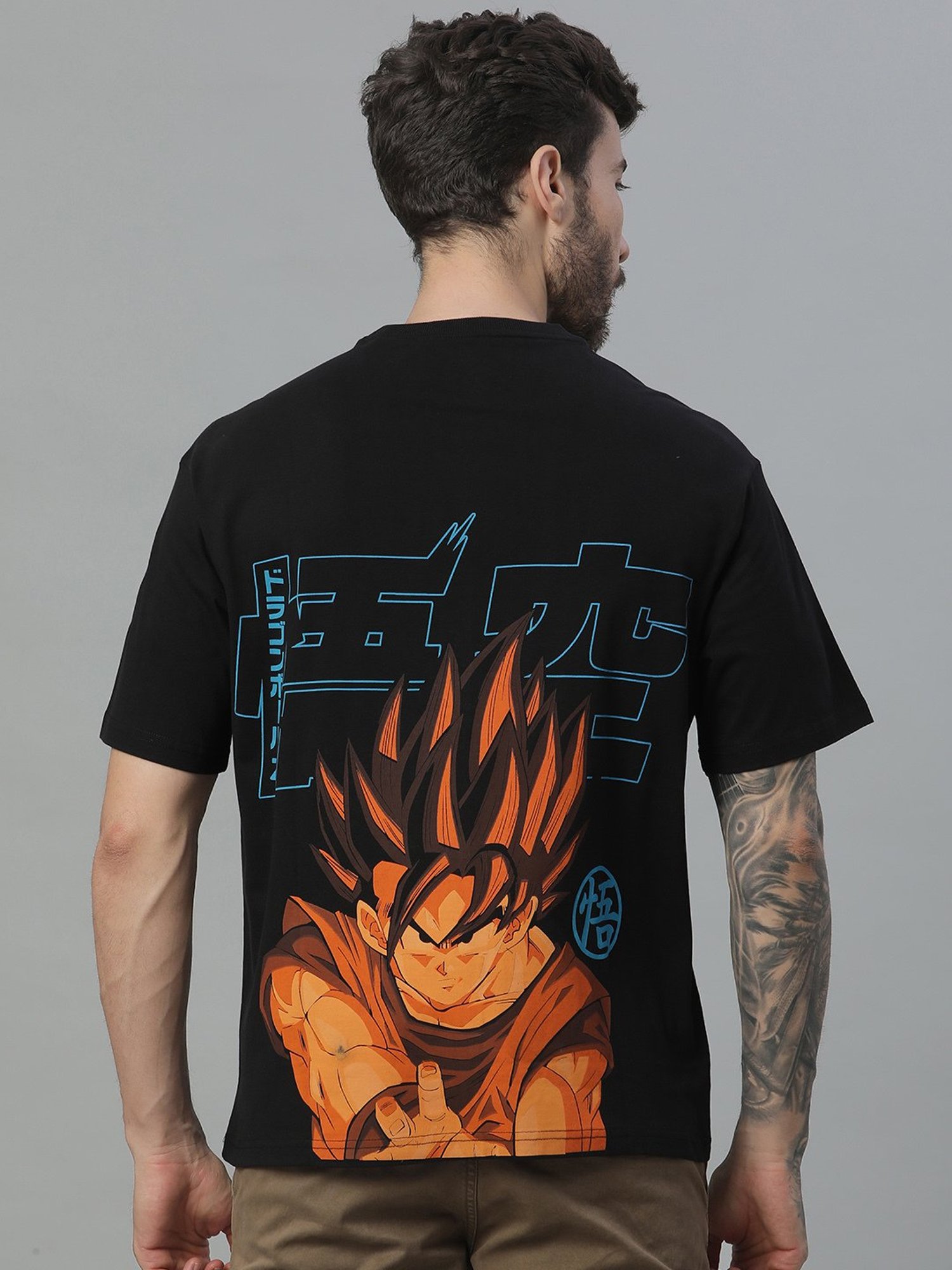 Free Authority Black Loose Fit Printed T-Shirt