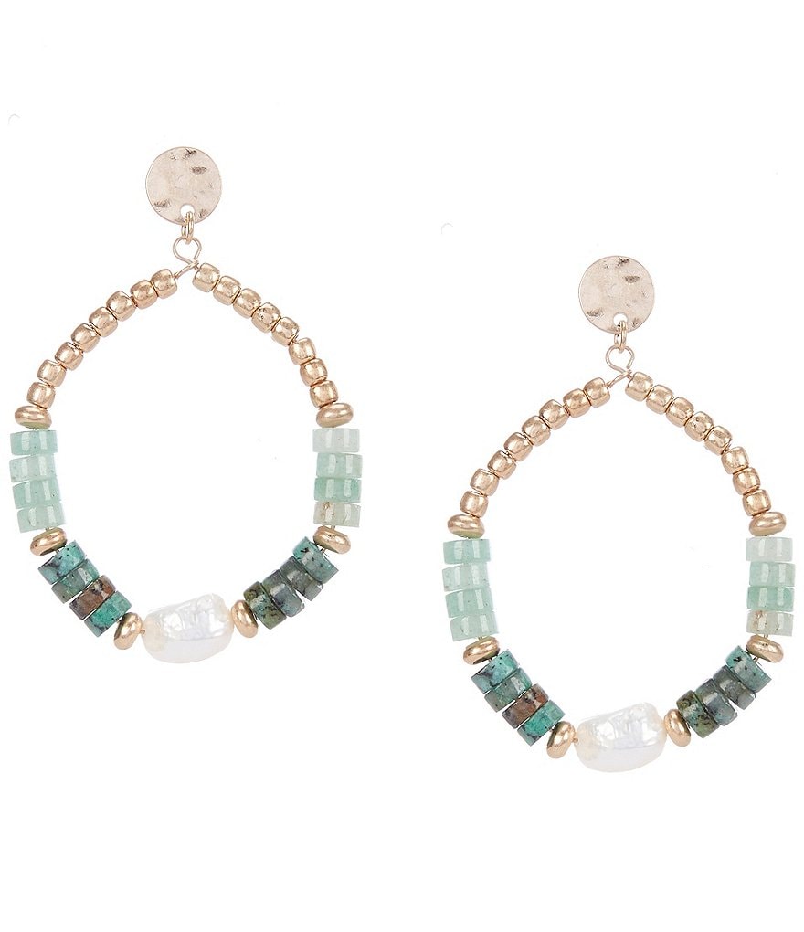 Southern Living Mixed Media Hoop Earrings