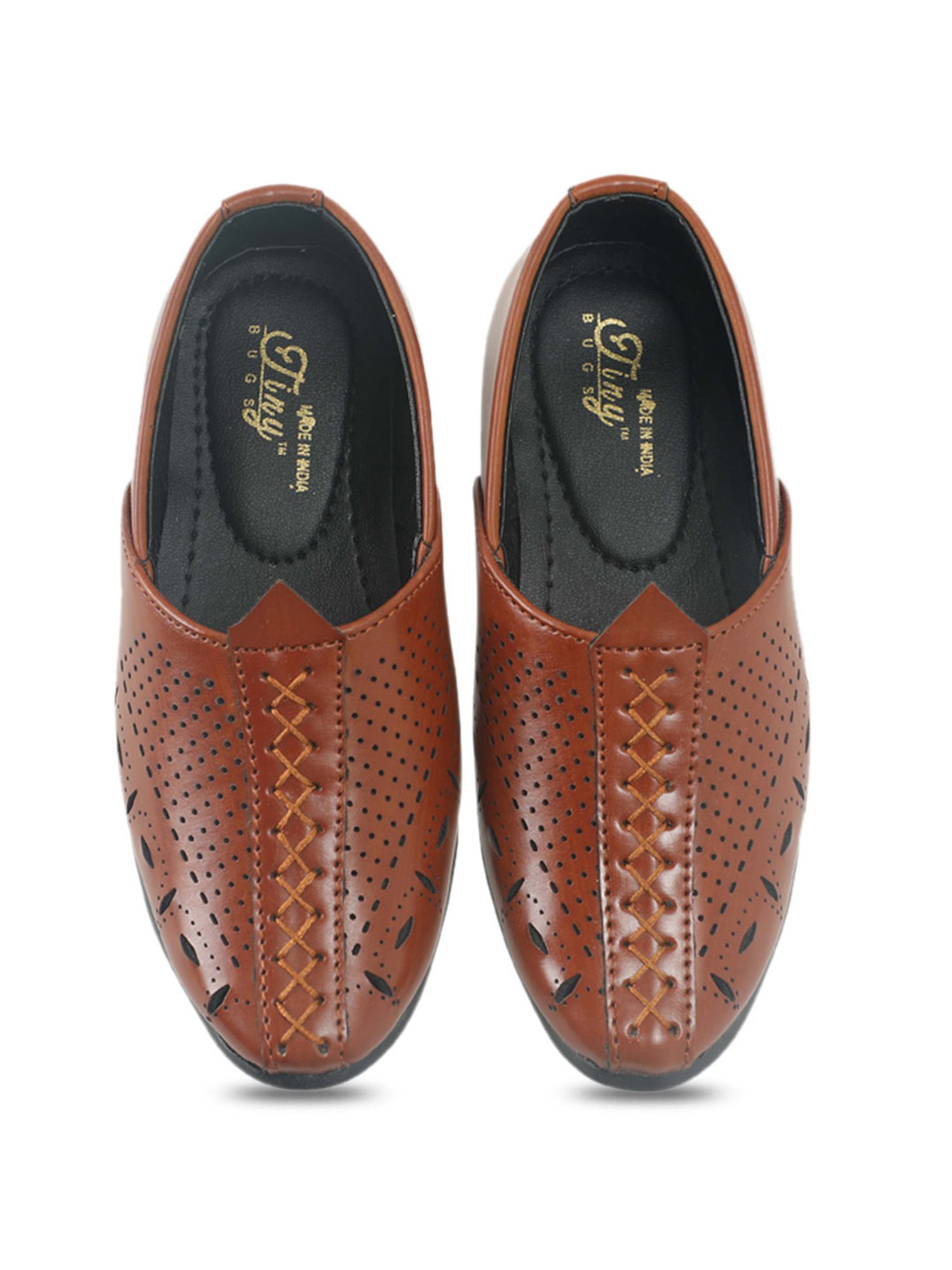 Tiny Bugs Kids Tan Ethnic Shoes