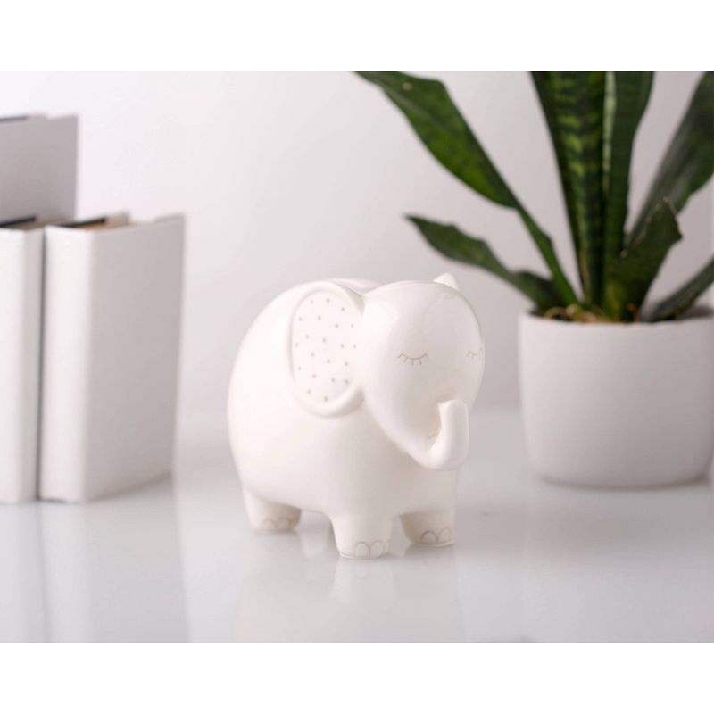 Pearhead Ceramic Elephant Bank - White