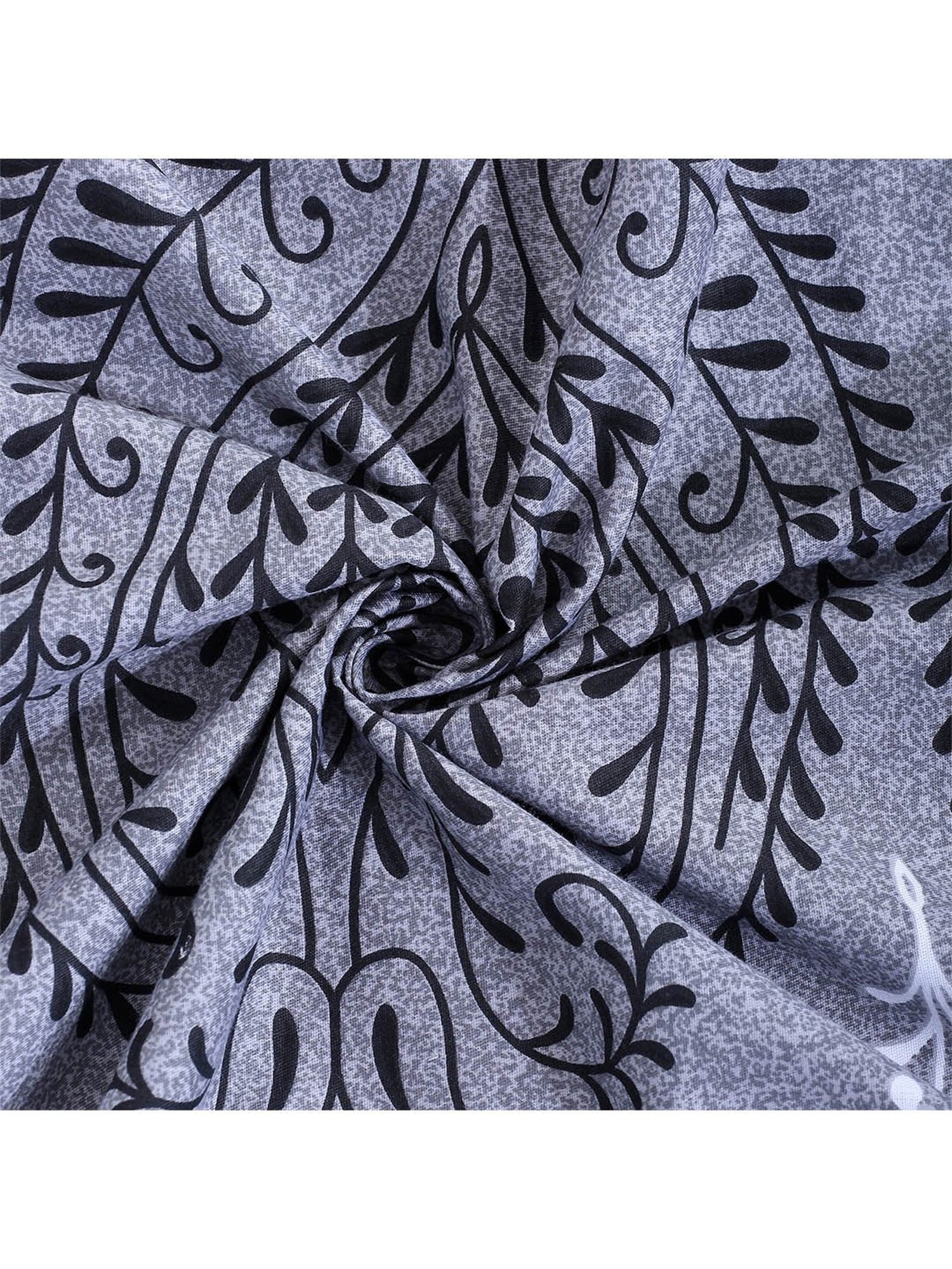 Swayam Ananda Motif White & Blue 200 TC Cotton King Bedsheet with 2 Pillow covers