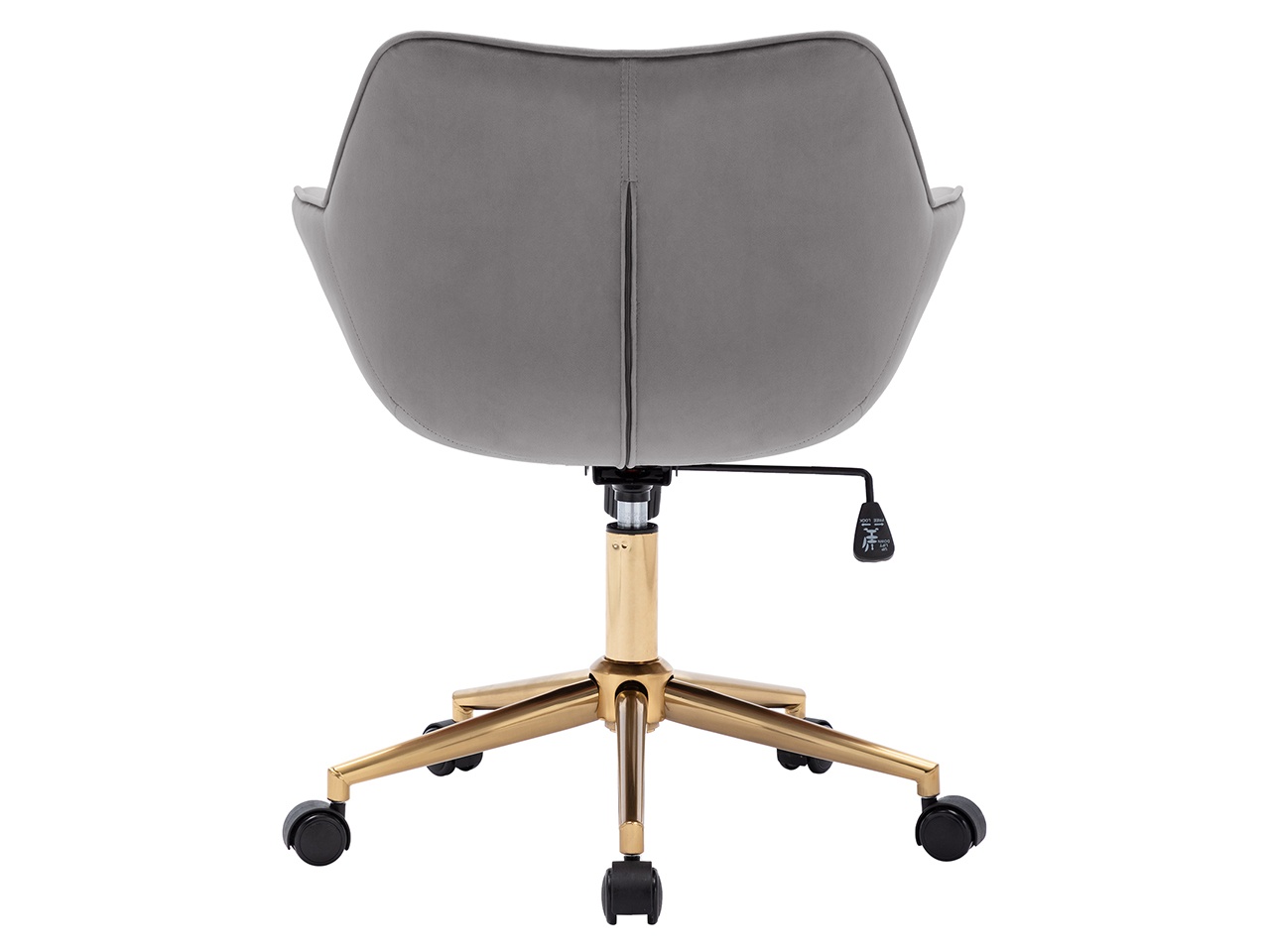 Swivel Height Adjustable Task Chair with Arms Velvet Upholstered Office Chair with Gold Base