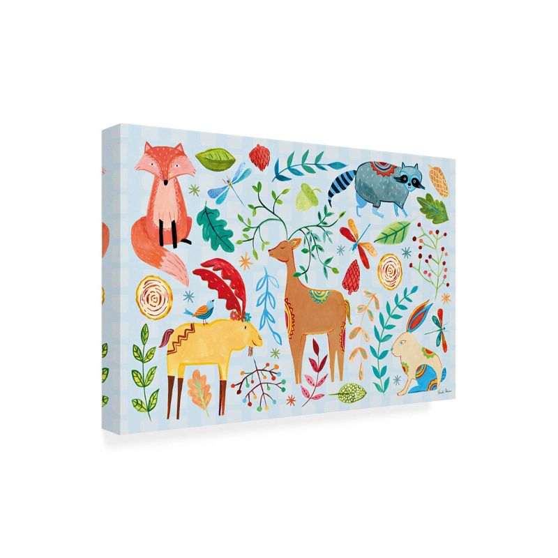 16" x 24" Farida Zaman 'Whimsical Woodland I Pastel' Unframed Wall Canvas - Trademark Fine Art