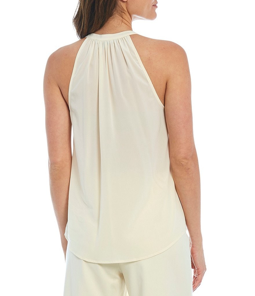 Preston & York Caroline Bow Woven V-Neck 3/4 Sleeve Blouse