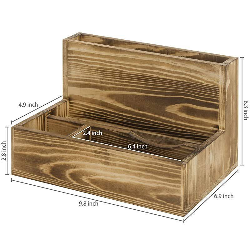 Torched Wood Smartphone amp Tablet Cradle Valet Tabletop Charging Station Brown