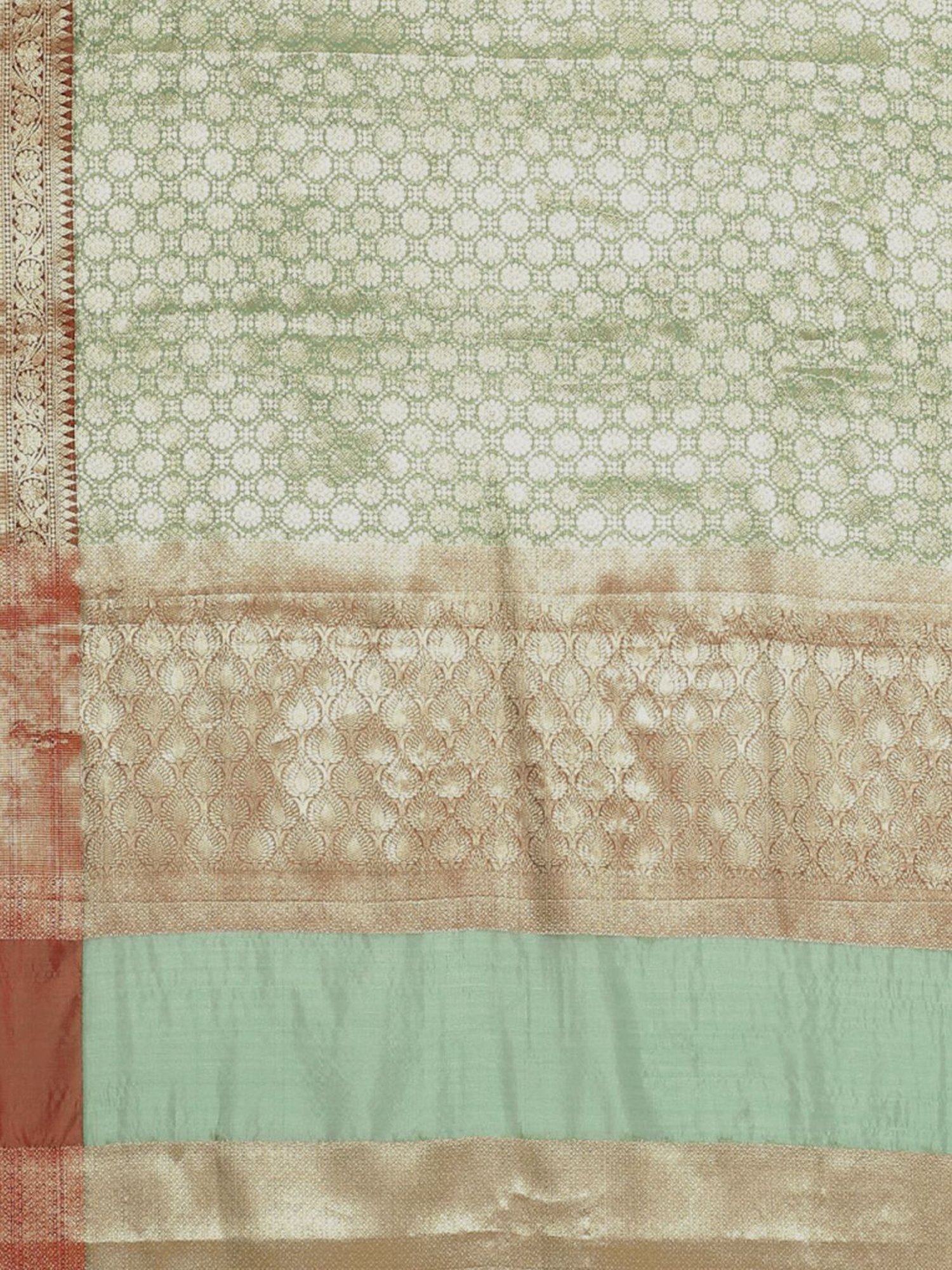 Banarasi Silk Works Green Woven Saree With Unstitched Blouse