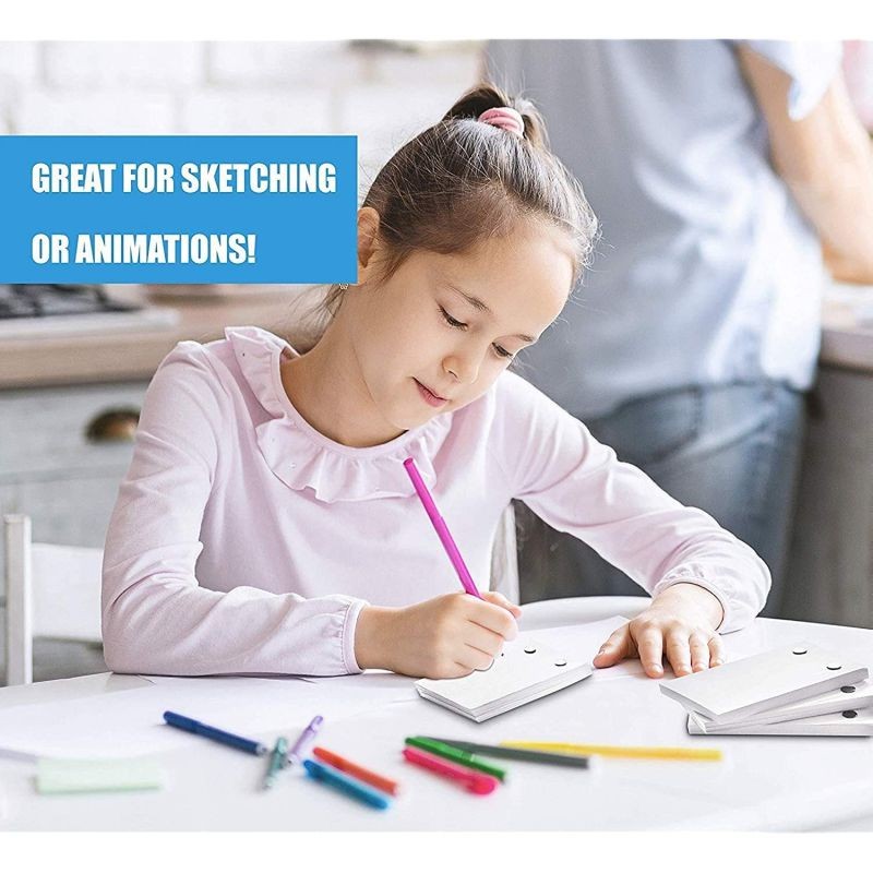 KONIBN Blank Flip Book Paper with Holes, 720 Sheets Flipbook Animation Paper, 4.5&rdquo; x 2.5&rdquo; Sketch Paper for Drawing, Sketching & Animating, Includes 36 Screws in 2 Sizes
