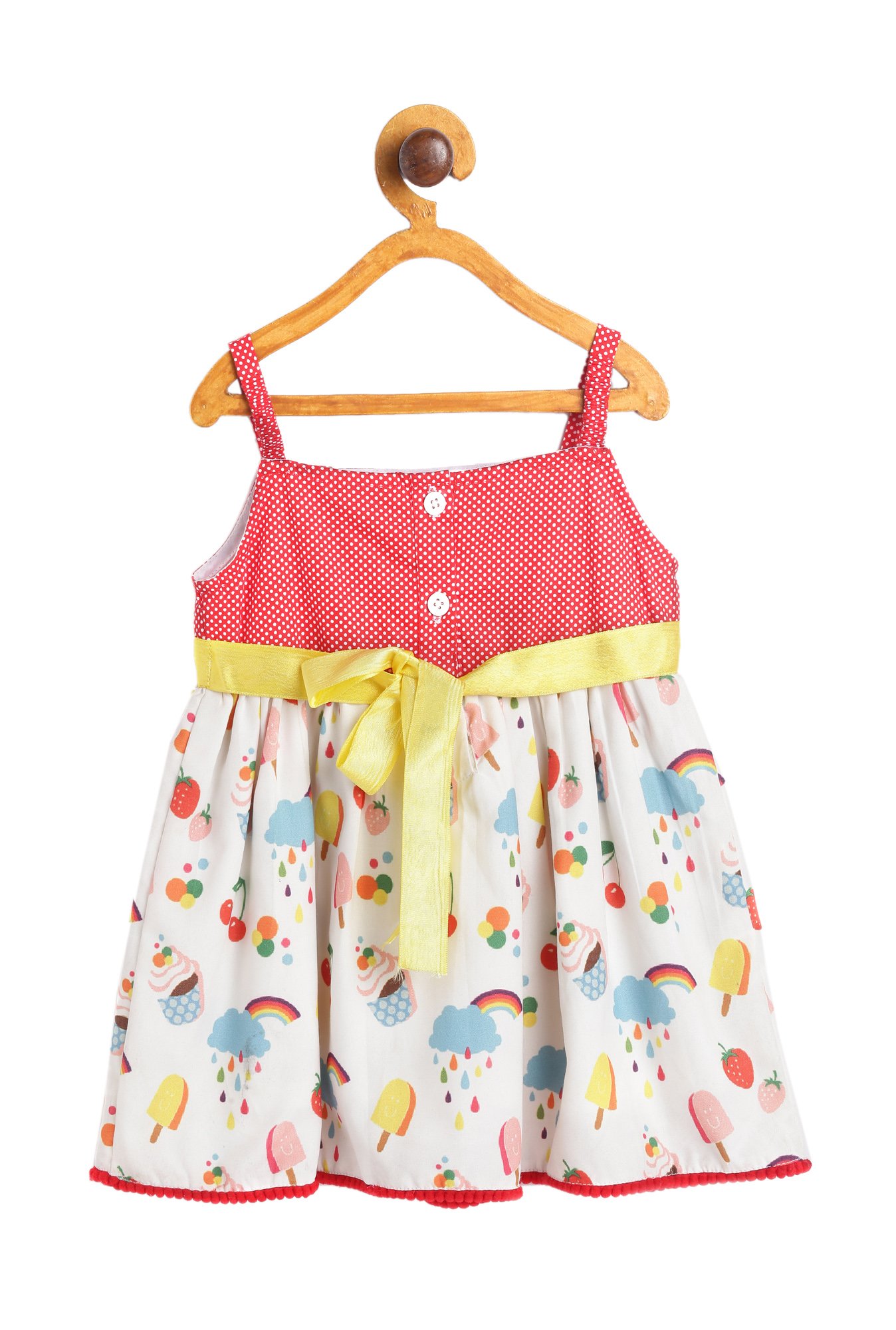 612 League Kids Red Printed Dress