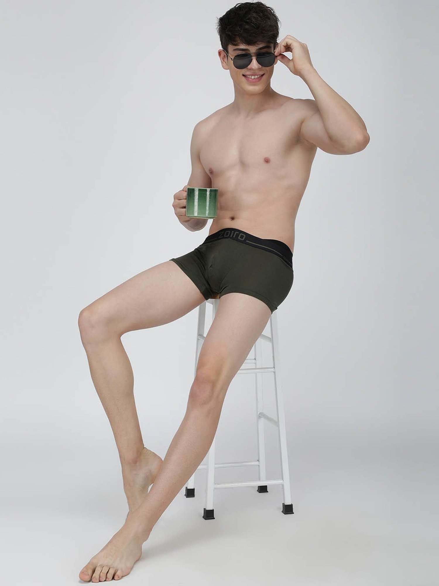 Zoiro Allen Green Regular Fit Trunks