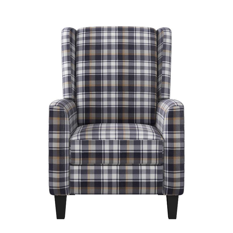 Lani 2 Position Pushback Recliner Chair Velvet Plaid Gray - ProLounger
