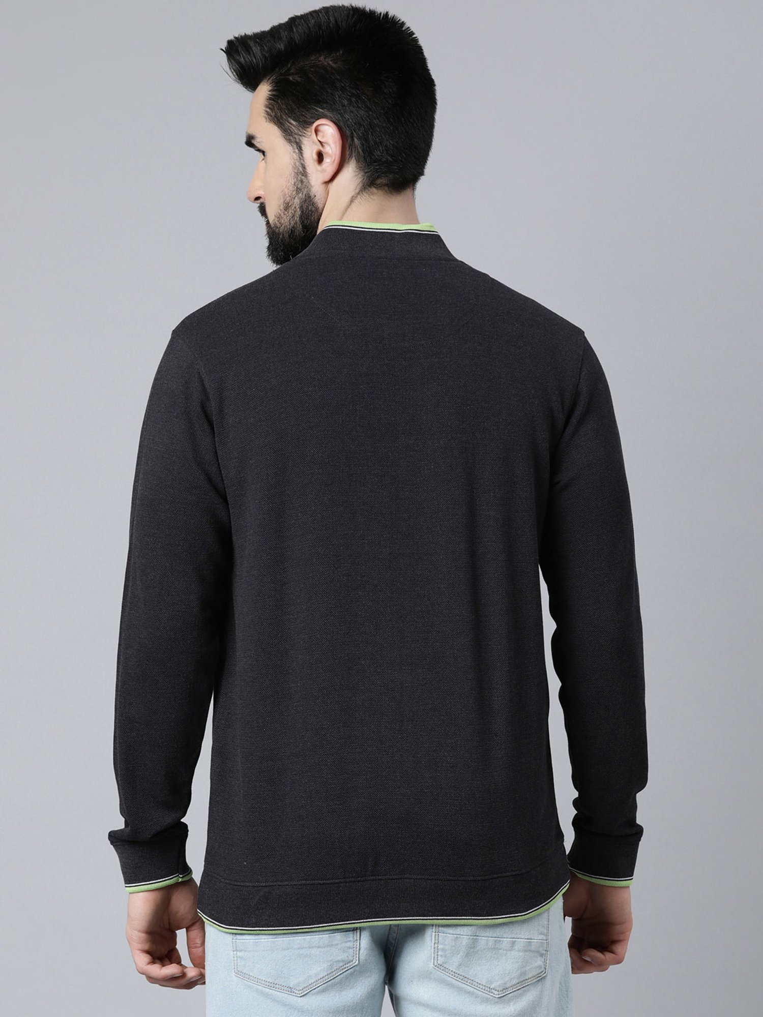 DIXCY SCOTT MAXIMUS Jet Black Relaxed Fit Bomber Neck Jacket