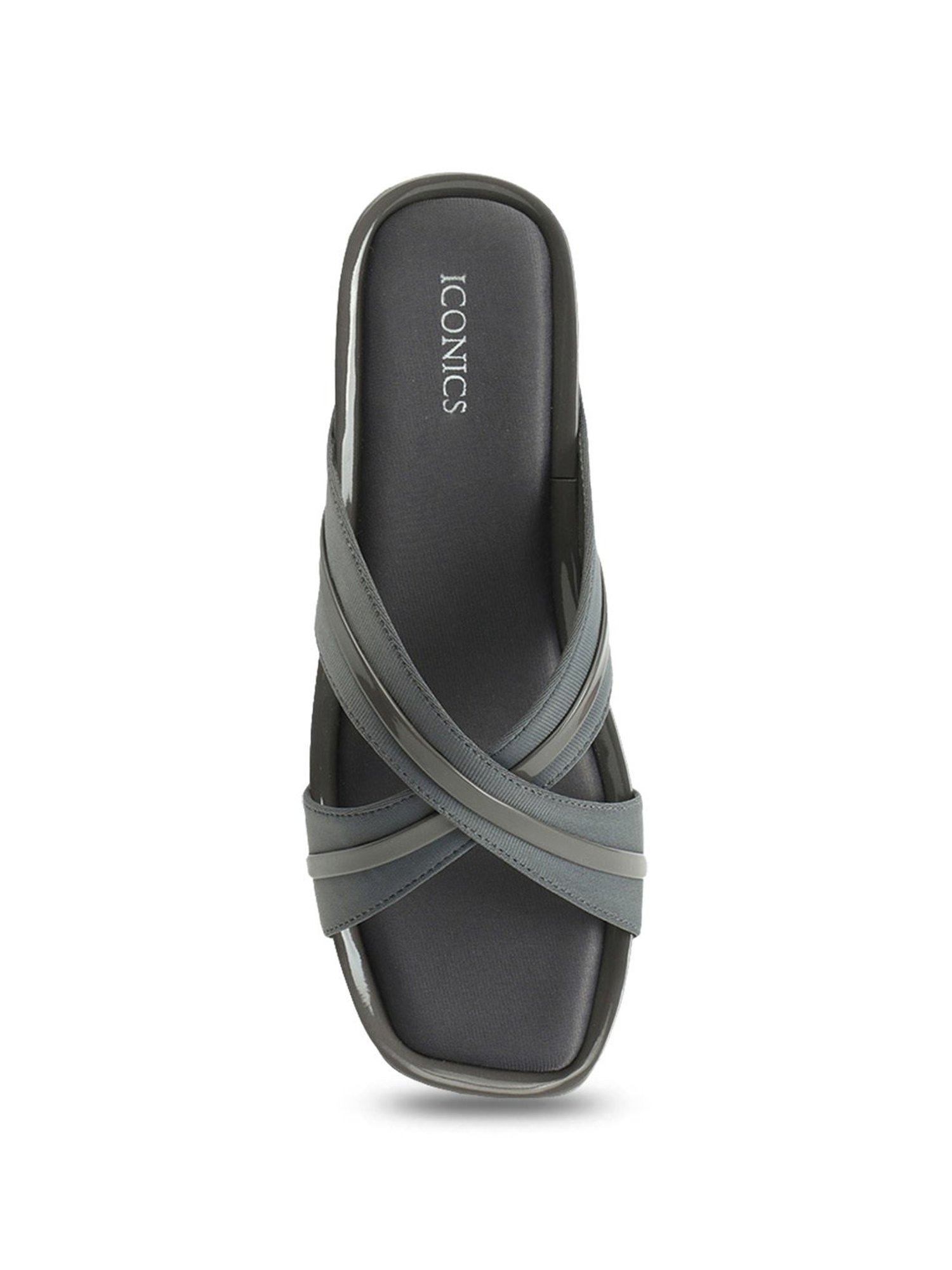 Iconics Women's Blue Cross Strap Wedges