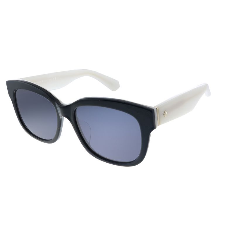 Kate Spade Low Bridge Fit Lorelle/F/S QOY Womens Square Sunglasses Black Ivory 54mm