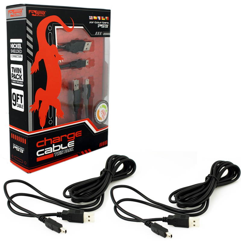 KMD (KOMODO) Twin Pack- Charge Cables 9Ft for PS3