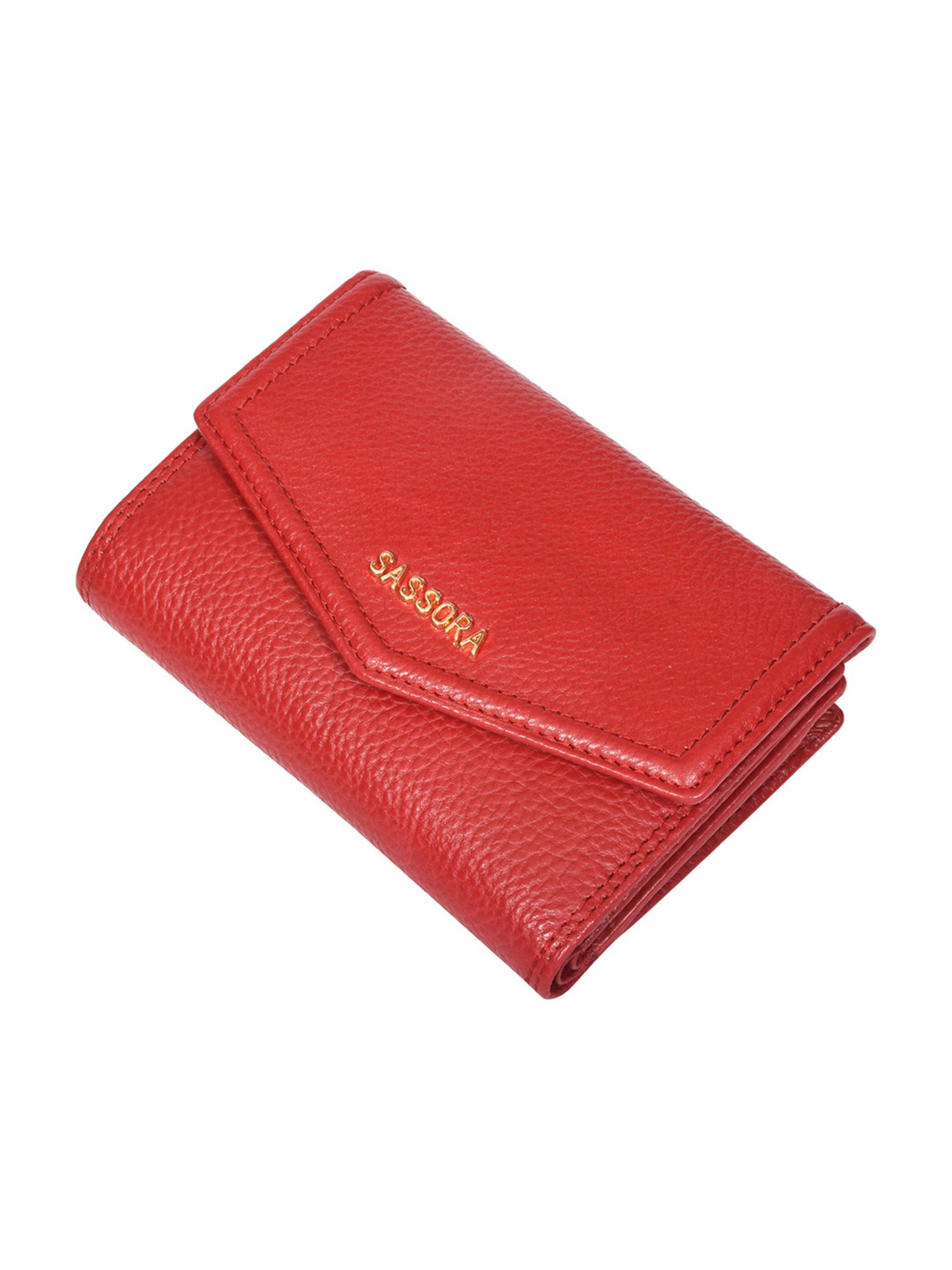 Sassora Lyla Red Small Leather Wallet for Women