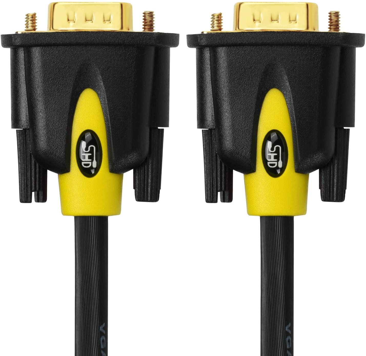 VGA Cable 3FeetSHD VGA to VGA Monitor Cable HD15 SVGA for PC Laptop TV Projector Black and Yellow Color