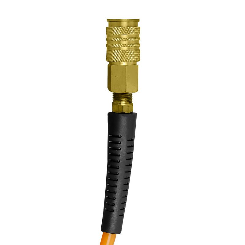 Freeman P1425RCF 1/4 in. x 25 ft. Polyurethane Recoil Air Hose with Bend Restrictors and Brass Fittings