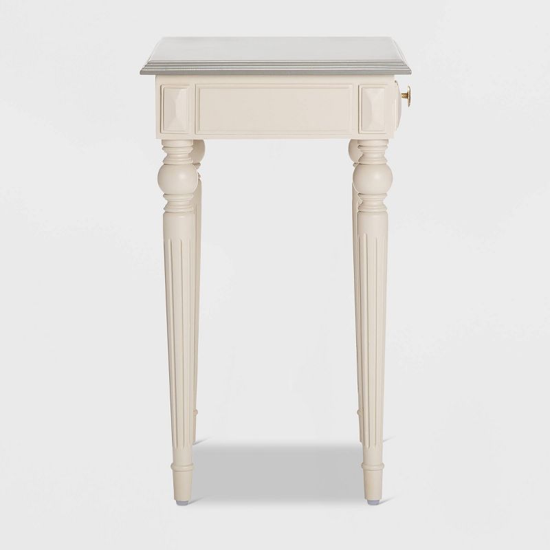 Amos Side Table with Drawer Cream/Gray - ClickDecor