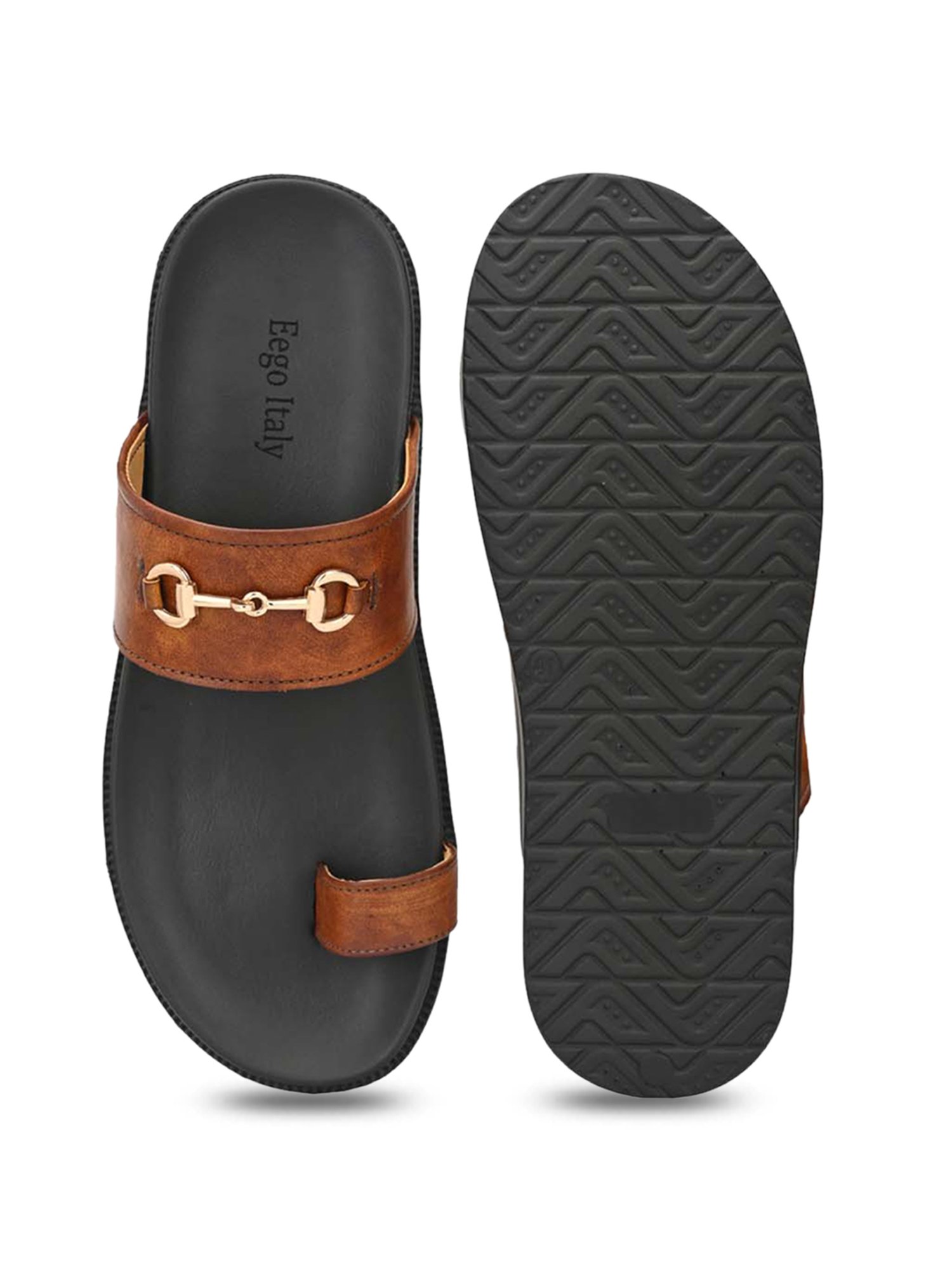 Eego Italy Men's Tan Toe Ring Sandals