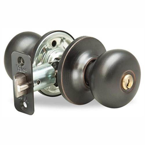 Yale 700H-10BP Oil Rubbed Bronze Permanent US10BP Horizon Heavy Duty Entry Knob And Rosettes For Doors 1-3/8" To 1-3/4" With Kwikset Keyway