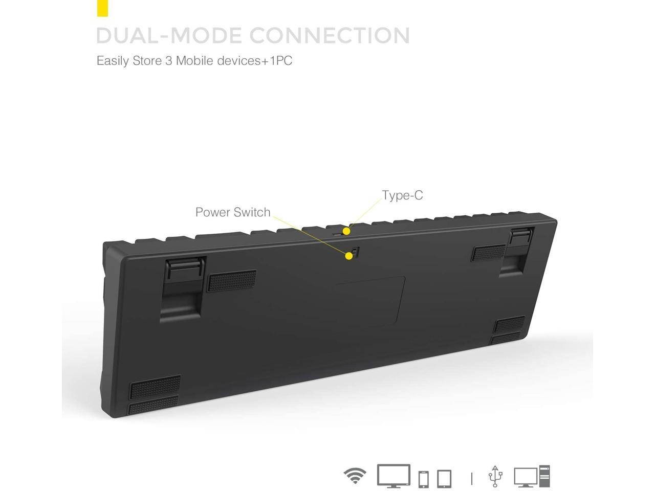 DREVO Calibur 60% Mechanical Gaming Keyboard RGB Backlit Wireless Bluetooth 4.0 and USB Wired 71 Key Compact TKL Blue Switch