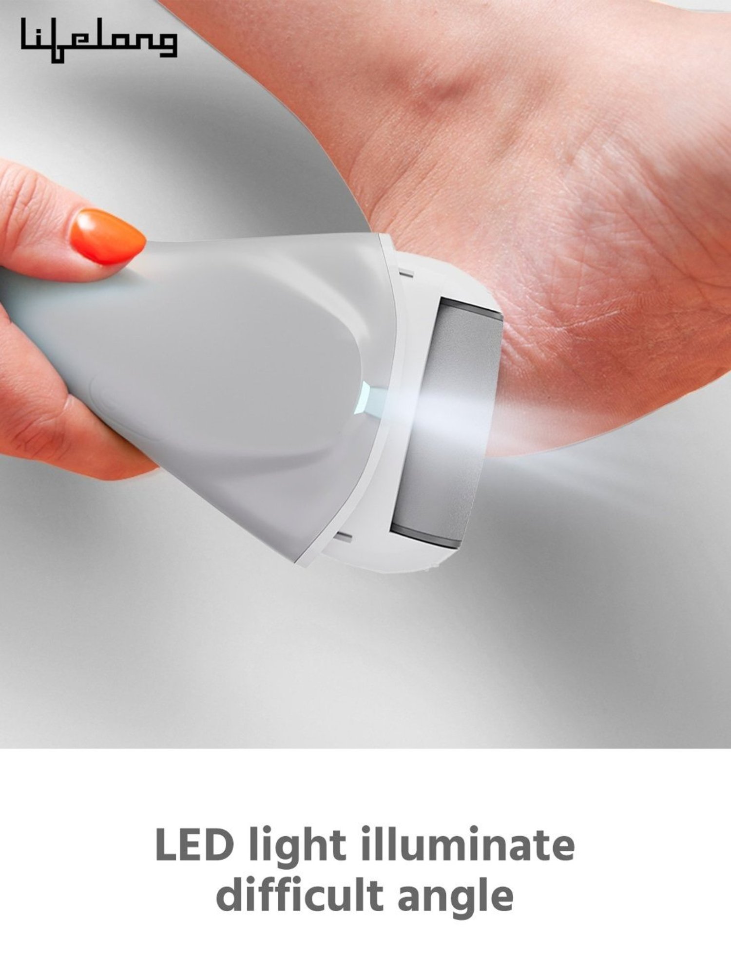 Lifelong LLPCW208 Callus Remover Foot Scrubber with Double Variable Speed (Grey)