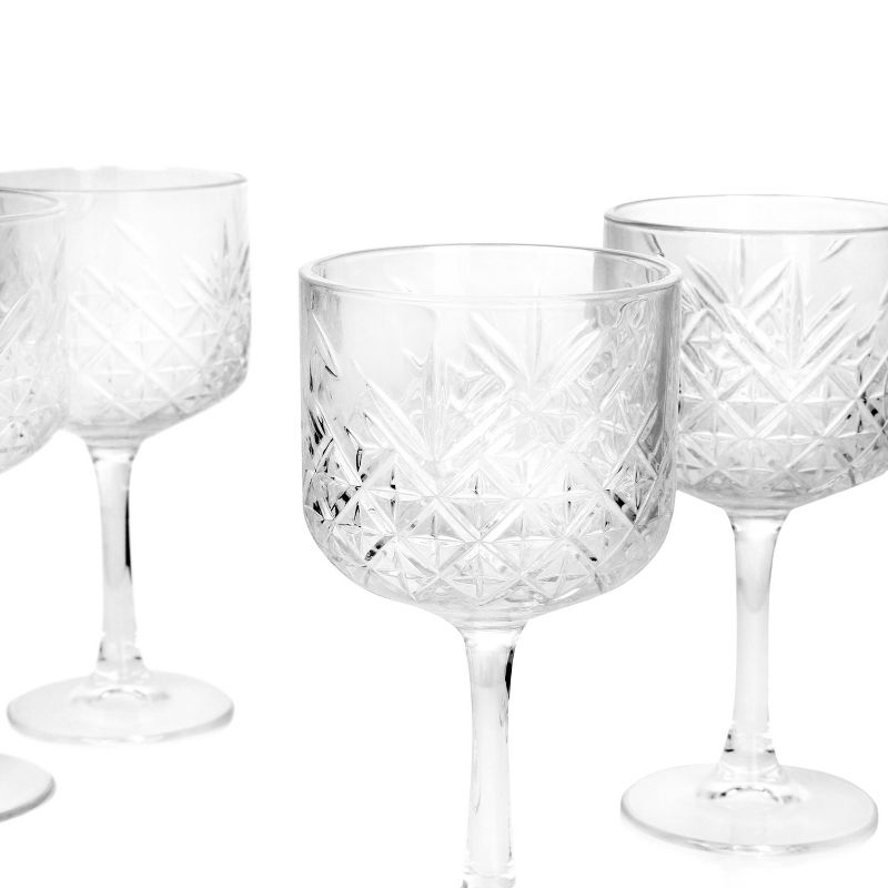 Pasabahce Timeless 4 Piece Glass 17 Ounce Cocktail Glasses