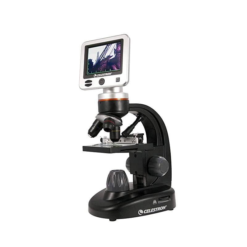 LCD Digital Microscope II Biological Microscope with a BuiltIn 5MP Digital Camera Adjustable Mechanical Stage Carrying Case and 1GB Micro SD Card