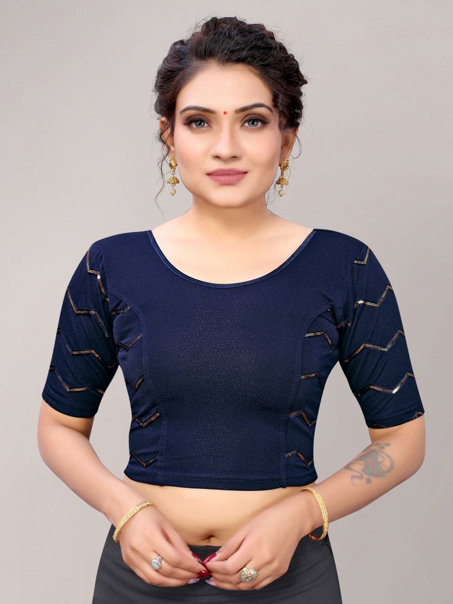 Salwar Studio Red Embroidered Blouse