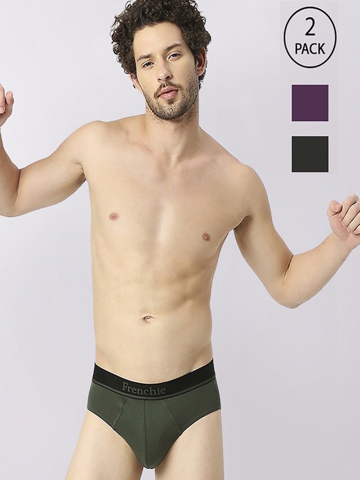Frenchie Assorted Cotton Skinny Fit Briefs - Pack Of 2