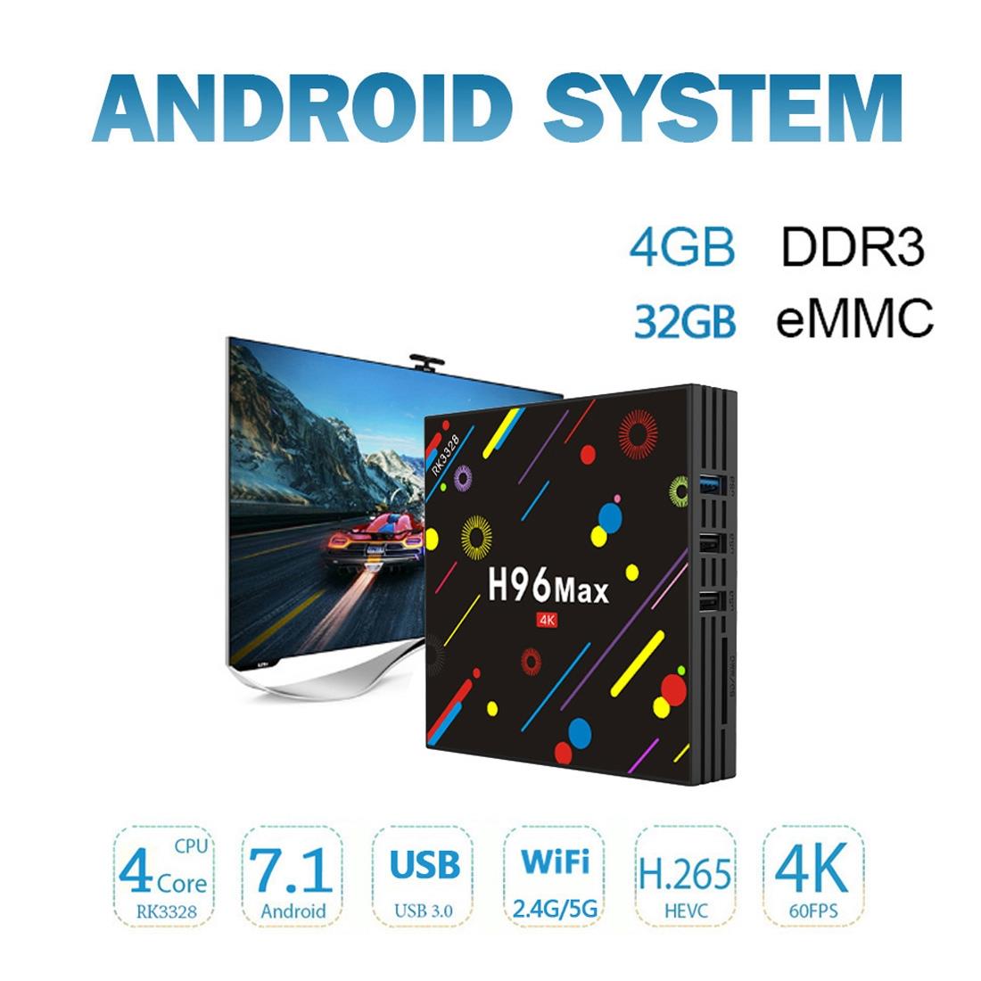 H96 Max+ 4K Ultra HD Full HD Media Player Smart TV BOX with Remote Controller, Android 9.0, RK3328