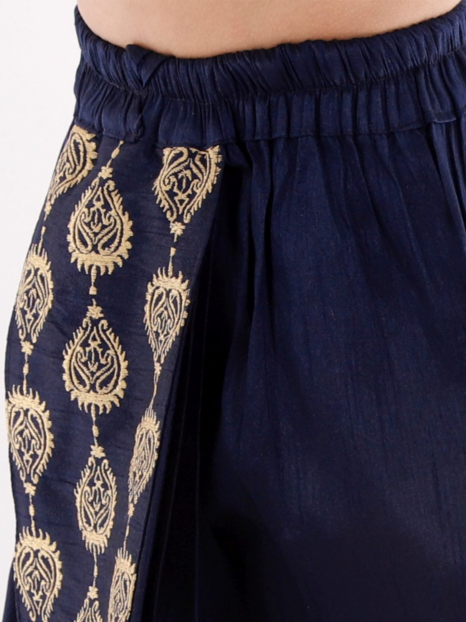 VASTRAMAY Kids Navy Embroidered Dhoti
