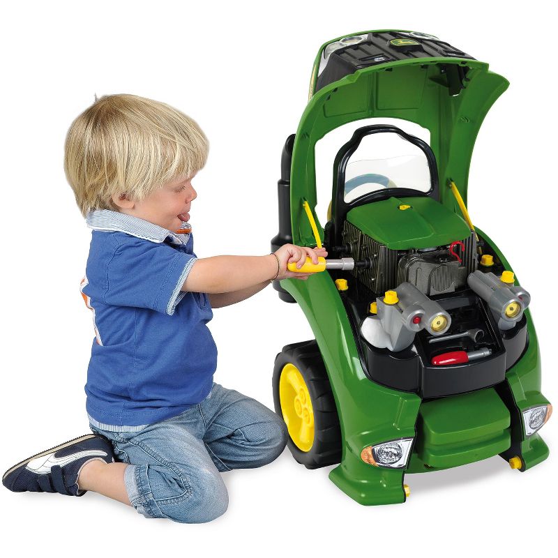 Theo Klein 3900 Authentic John Deere Premium Tractor Engine Interactive Toy Play Set with Mechanic Tools and Removable Components