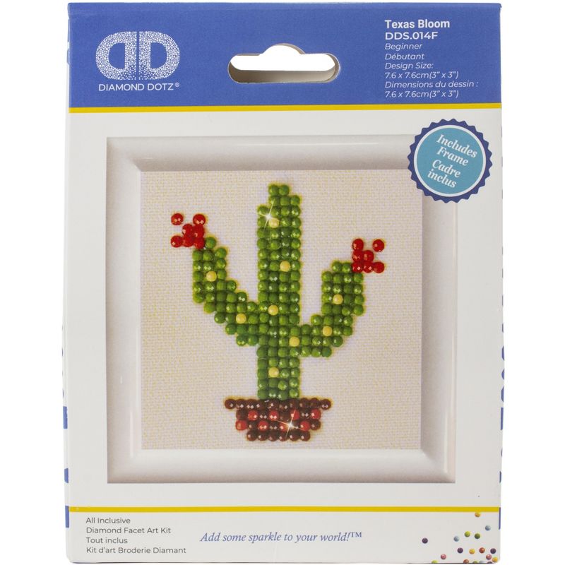 Diamond Dotz Diamond Embroidery Facet Art Kit 3"X3"-Texas Bloom W/Frame