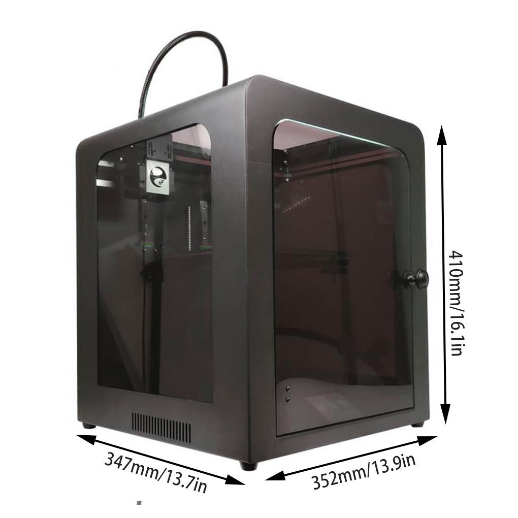 3.5 Inch Touch Screen Auto-leveling Pause Resume Printing Desktop 3D Printer with Crystal Glass Platform - black